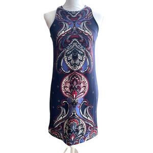 BANANA REPUBLIC Slip On Tank Dress Navy Paisley Print (XS/O)